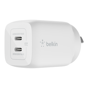 Dual USB-C GaN Wall Charger with PPS 65W, White, hi-res